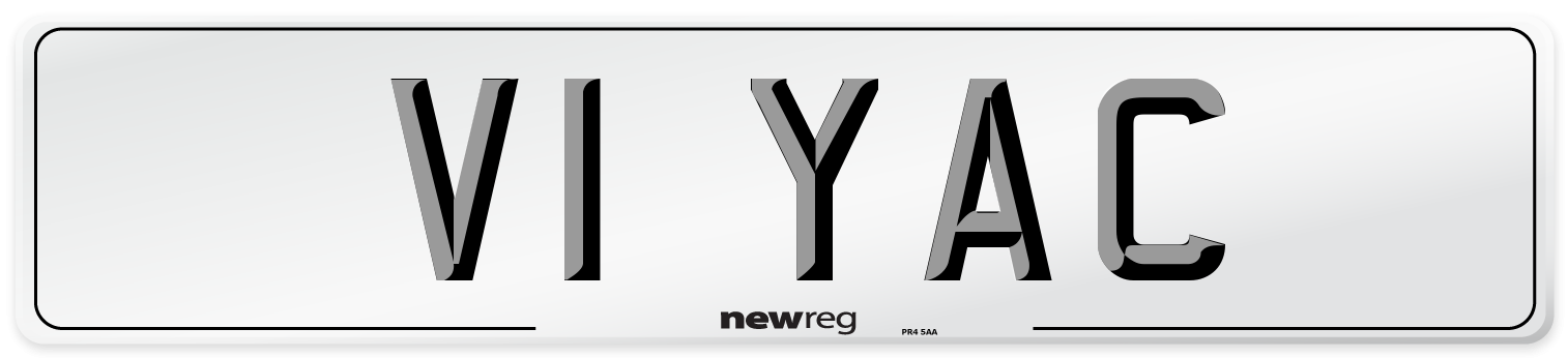 V1 YAC Number Plate from New Reg